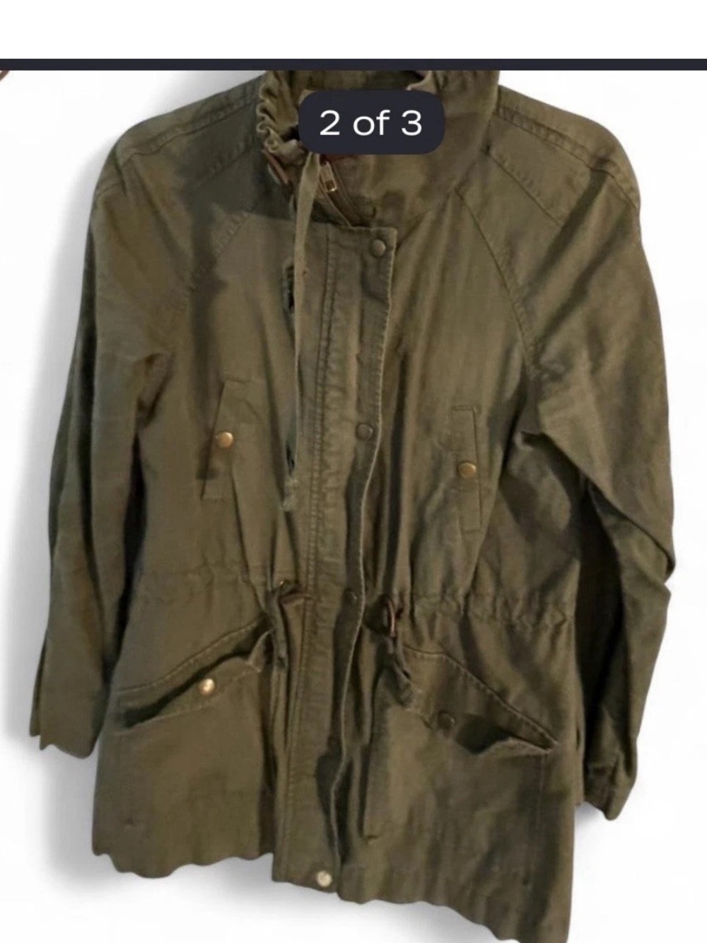 LOFT Olive Utility Drawstring Jacket - Picture 2 of 3